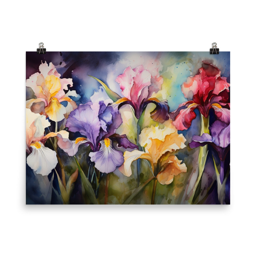 Irises in Full Bloom photo paper poster - Posterfy.AI