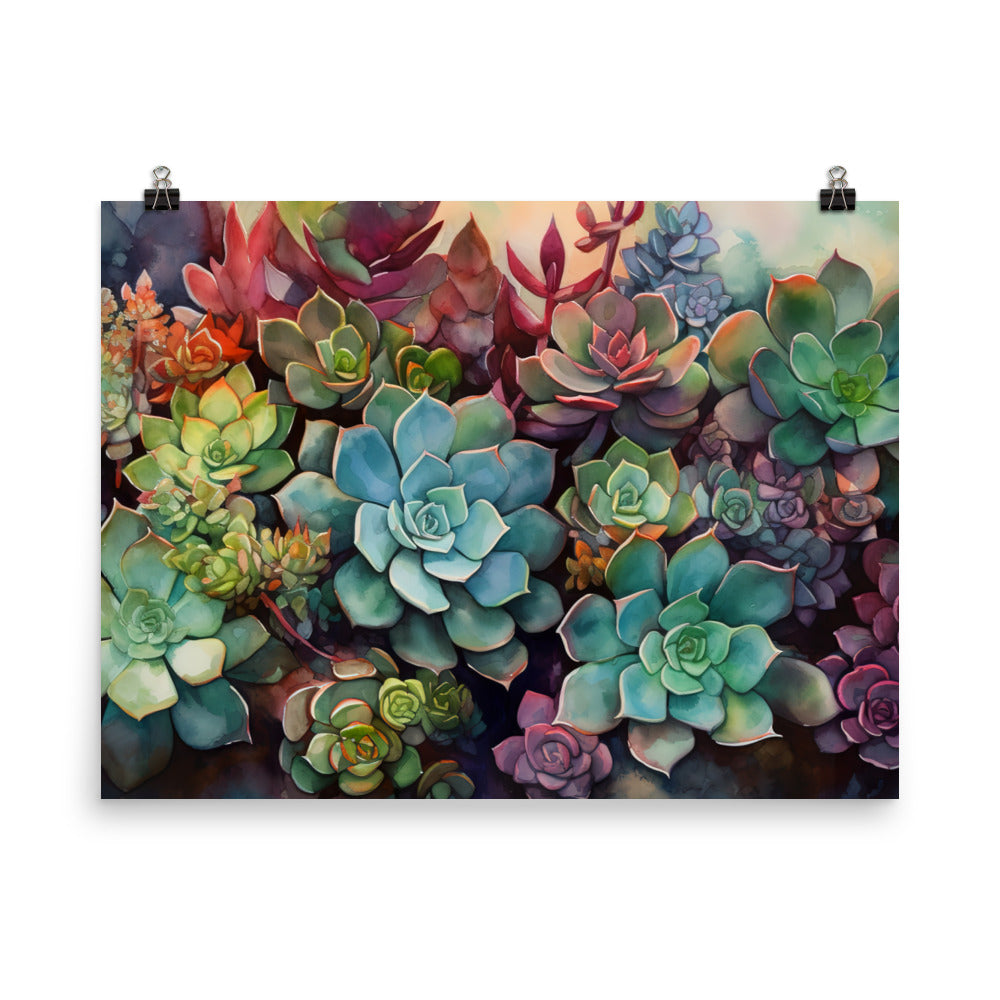 Succulent Symphony photo paper poster - Posterfy.AI