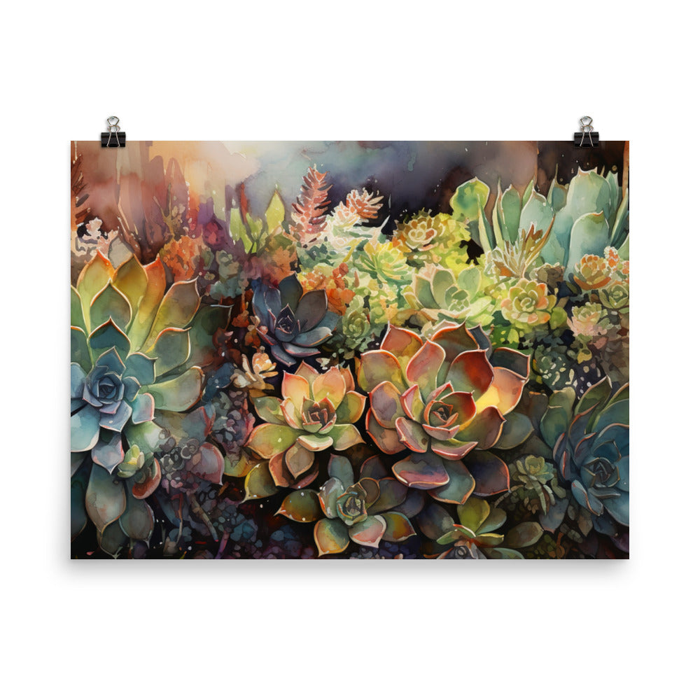 Enchanting Succulents photo paper poster - Posterfy.AI
