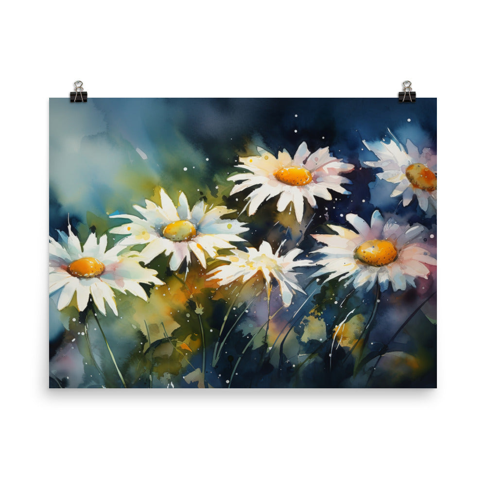 Daisies in Watercolors photo paper poster - Posterfy.AI