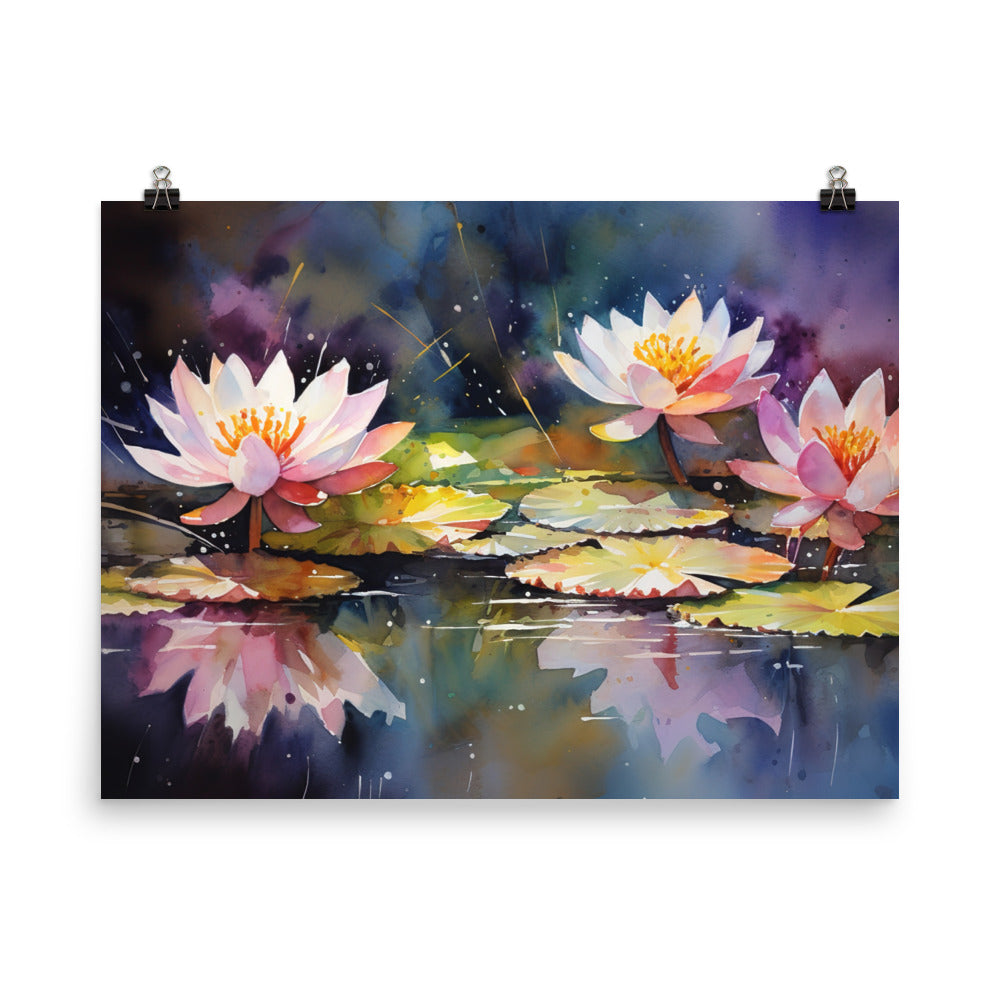 Grace of Lotus Flowers photo paper poster - Posterfy.AI