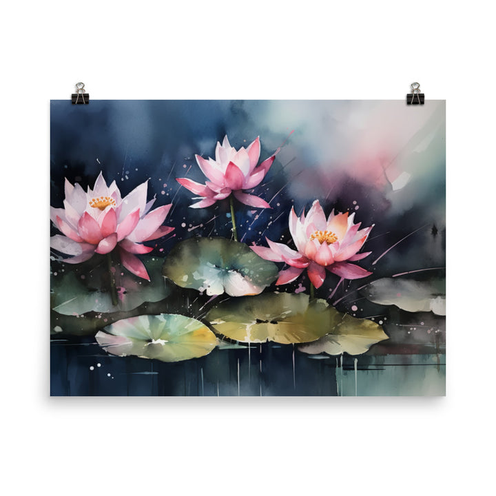 Grace of Lotus Flowers photo paper poster - Posterfy.AI