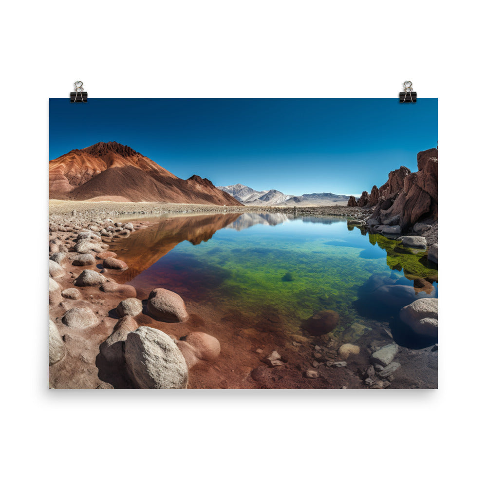 Vivid Reflections of Atacamas Oasis photo paper poster - Posterfy.AI