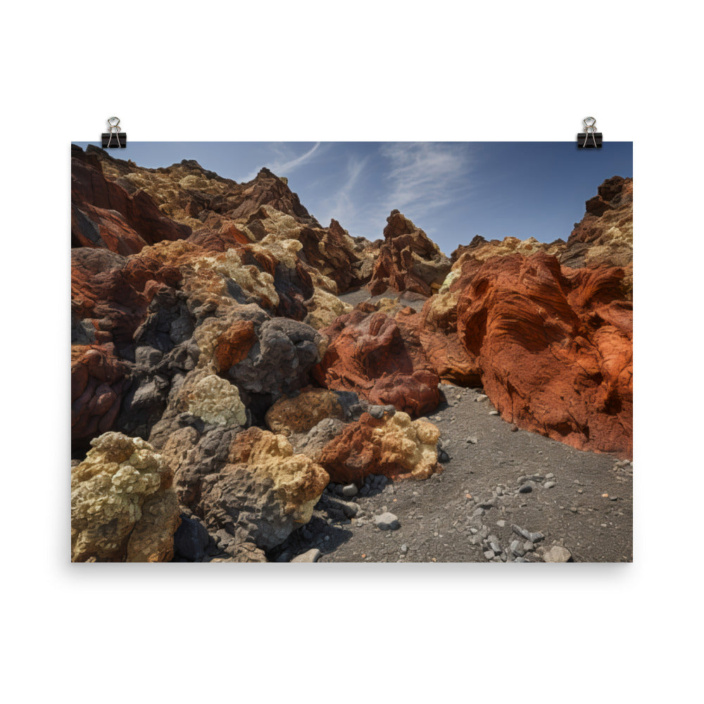 Volcanic Wonders of Nea Kameni photo paper poster - Posterfy.AI