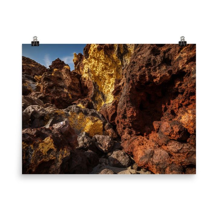 Volcanic Wonders of Nea Kameni photo paper poster - Posterfy.AI