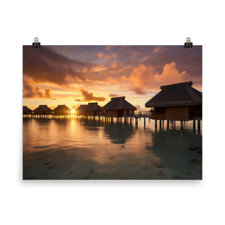 Overwater Bungalow Retreat photo paper poster - Posterfy.AI