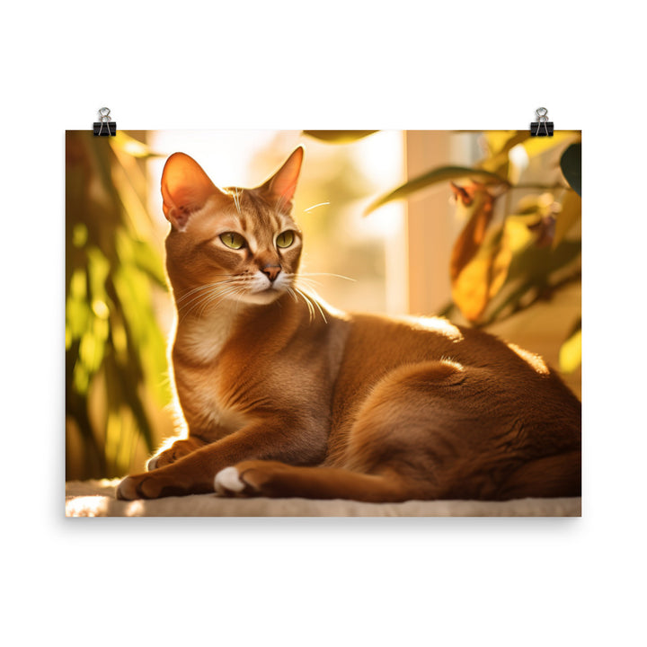 Abyssinian Cat Basking photo paper poster - Posterfy.AI