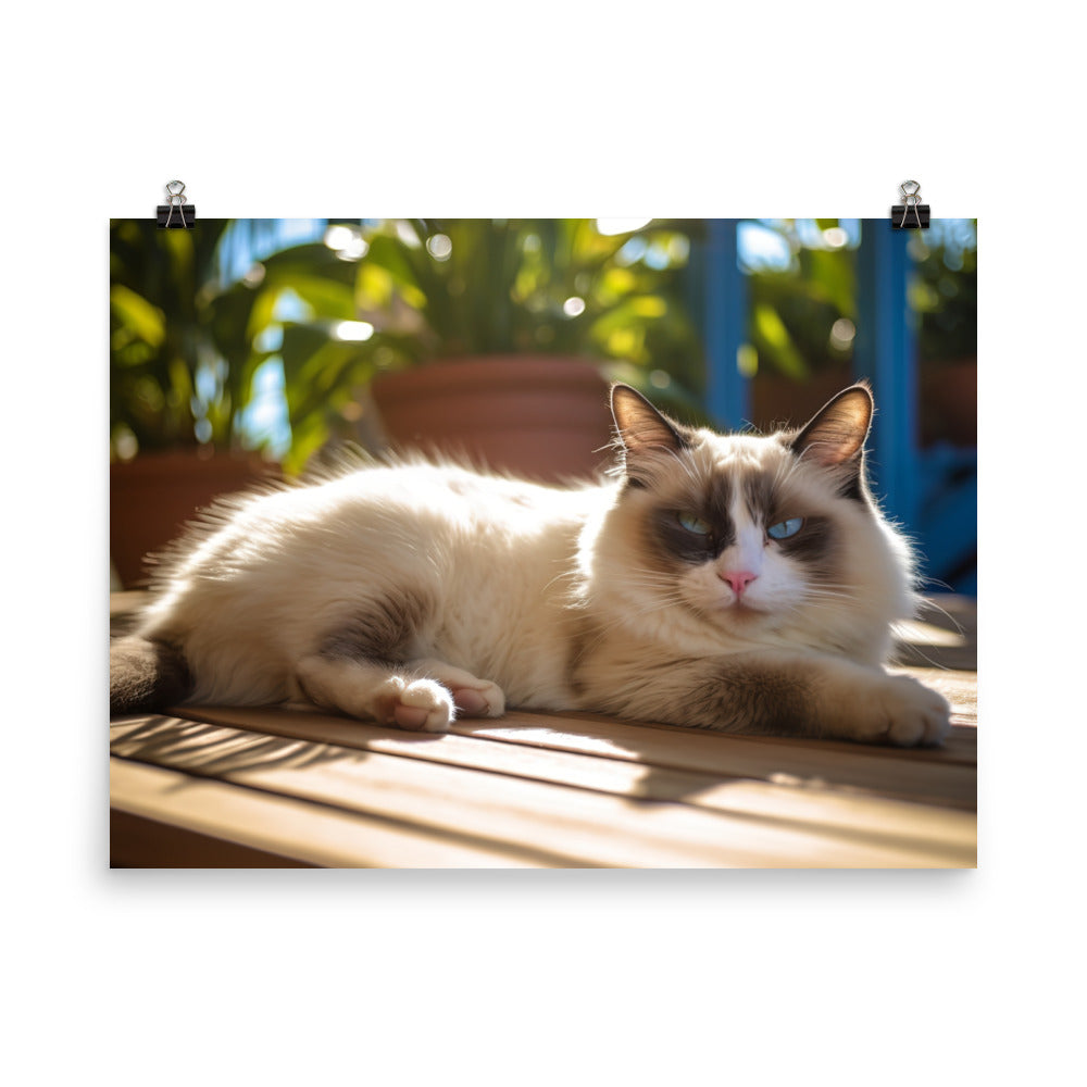 Ragdoll Cat Enjoying photo paper poster - Posterfy.AI