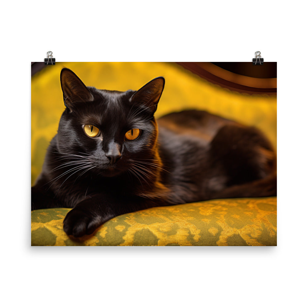 Bombay Cat on a Velvet Pillow photo paper poster - Posterfy.AI