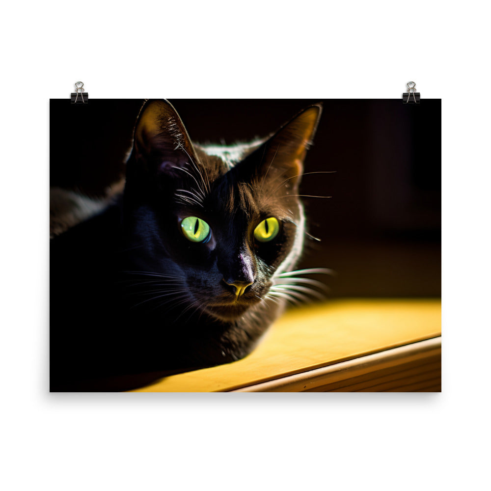 Bombay Cat in the Shadows photo paper poster - Posterfy.AI