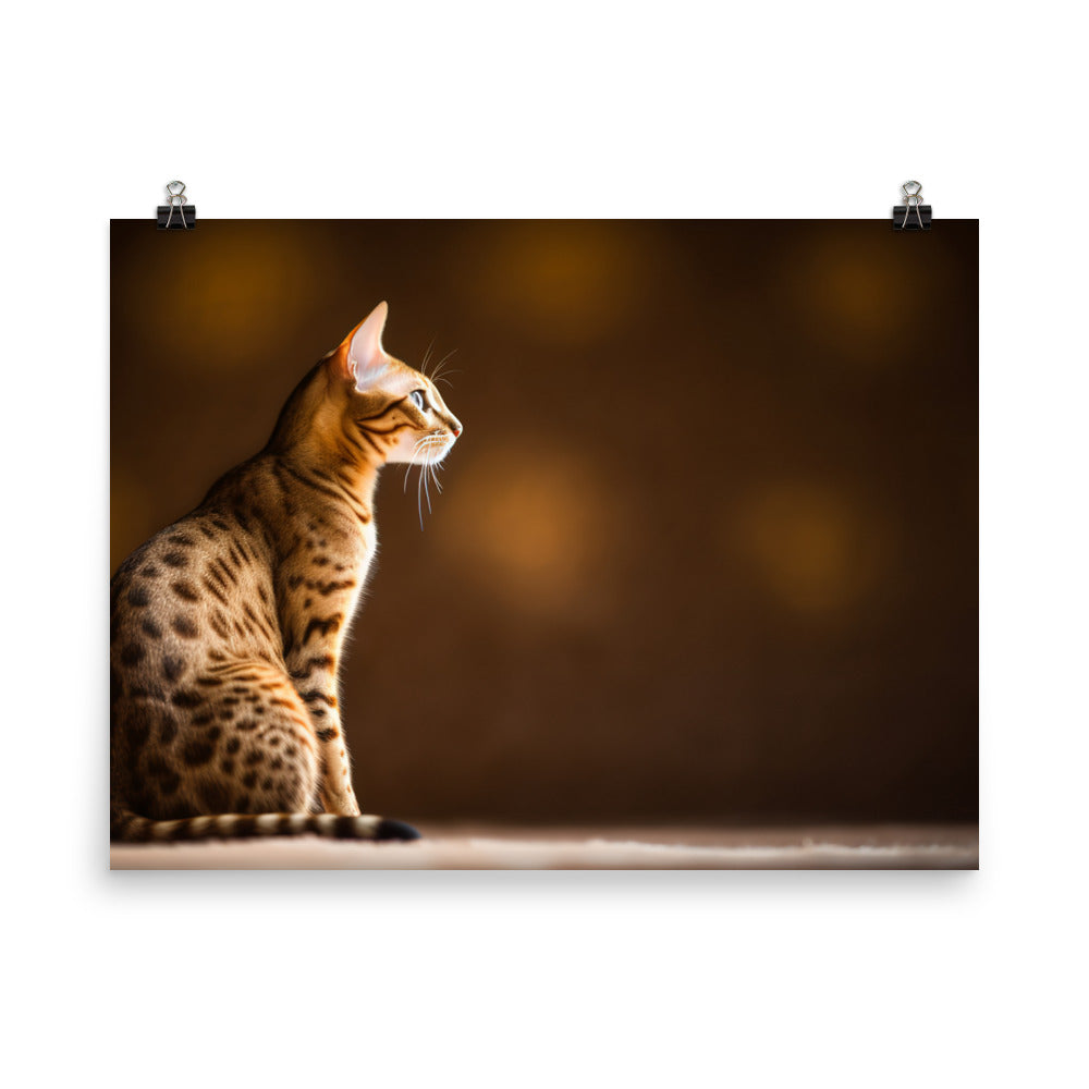 Sitting Ocicat photo paper poster - Posterfy.AI