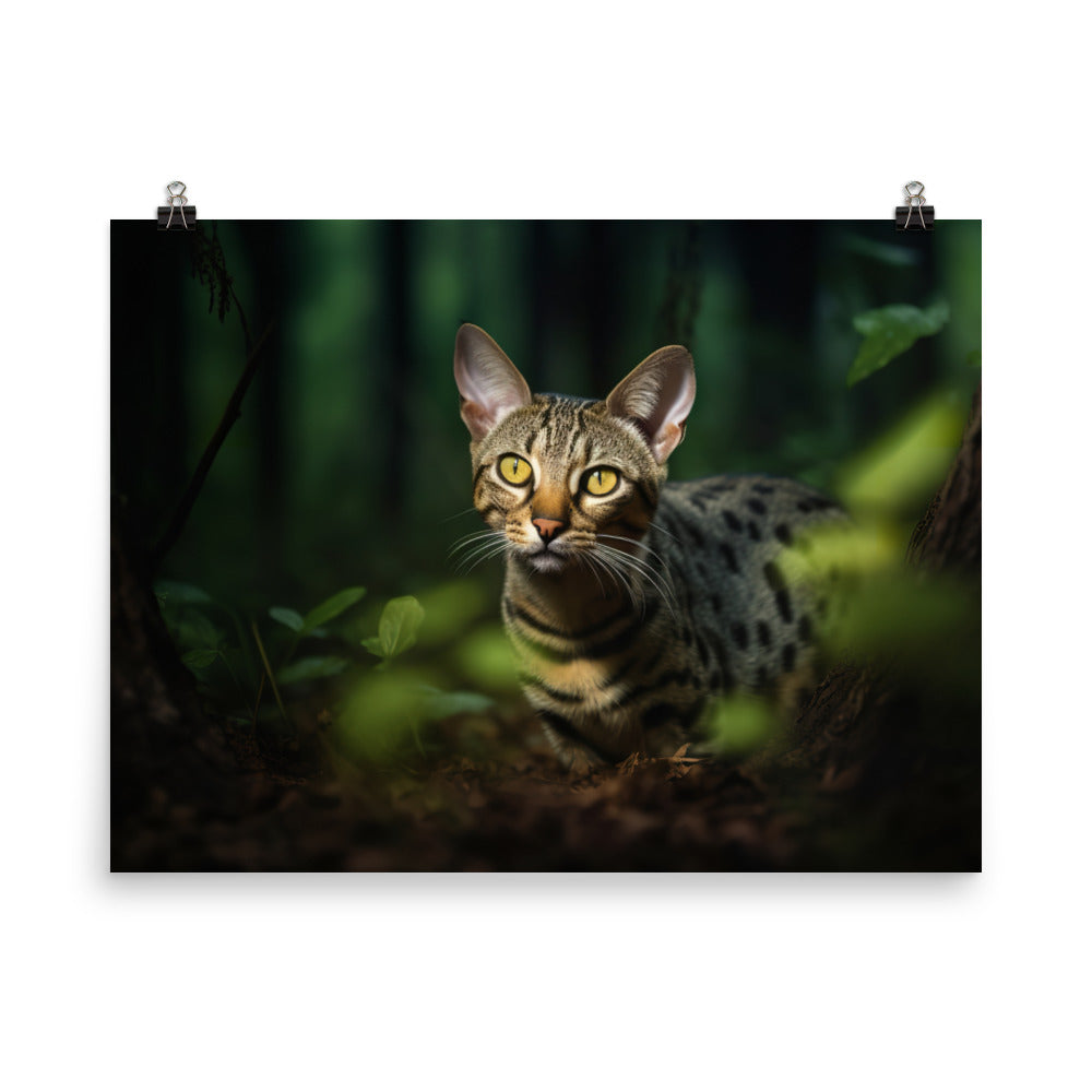 Ocicat Prowling at Night photo paper poster - Posterfy.AI
