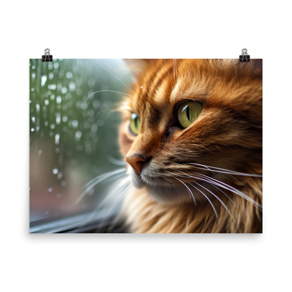 Somali Cat Peering Out photo paper poster - Posterfy.AI