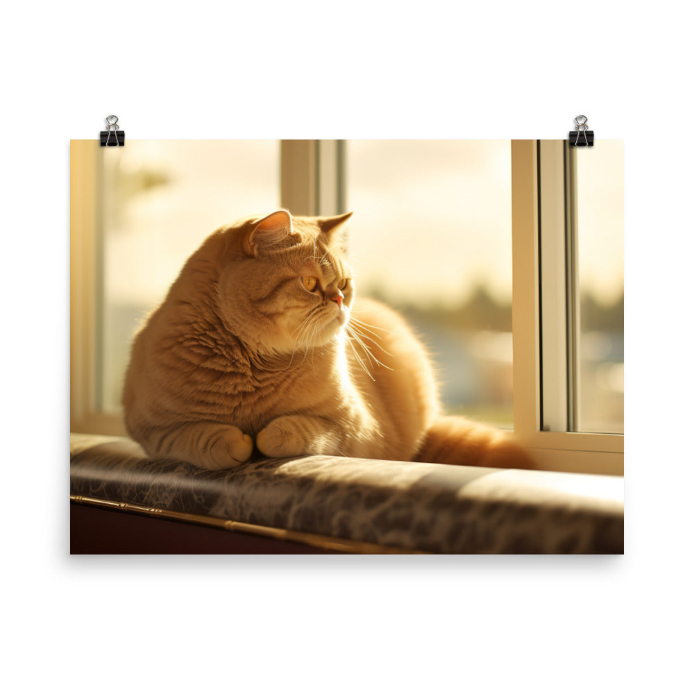 Elegant Exotic Shorthair Cat photo paper poster - Posterfy.AI