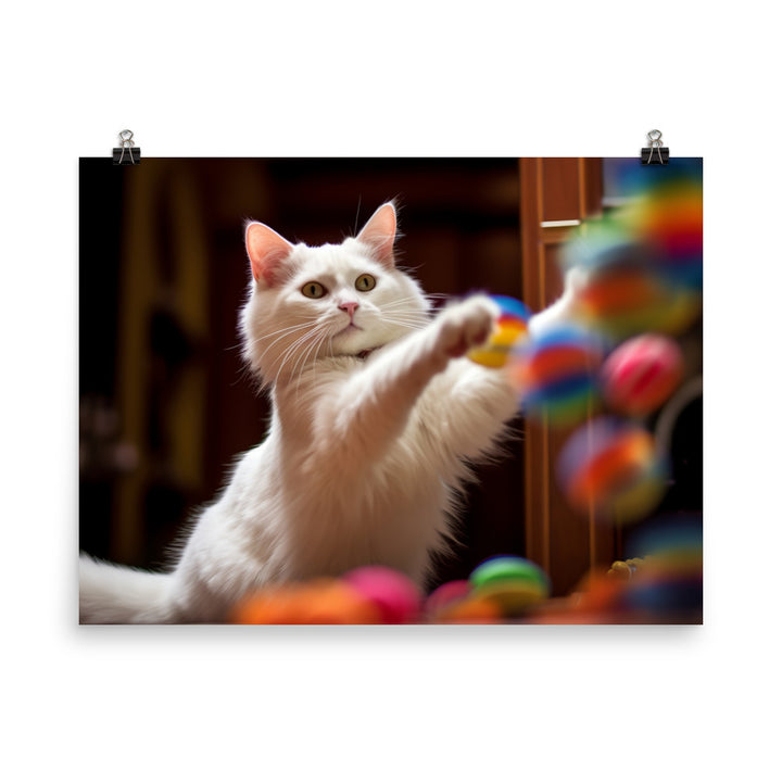 Energetic Turkish Van photo paper poster - Posterfy.AI