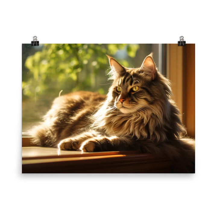 Magnificent Maine Coon photo paper poster - Posterfy.AI