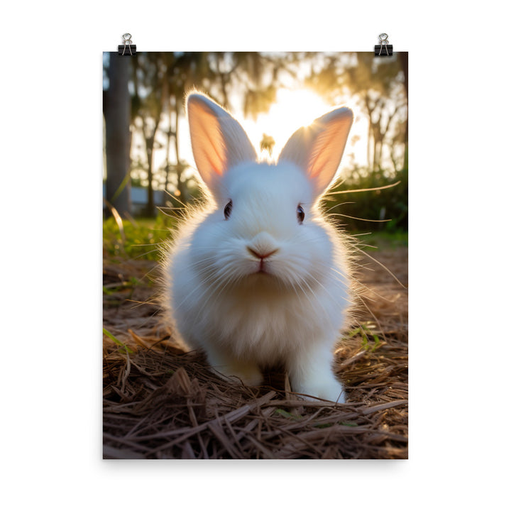 Florida White Bunny Photo paper poster - PosterfyAI.com
