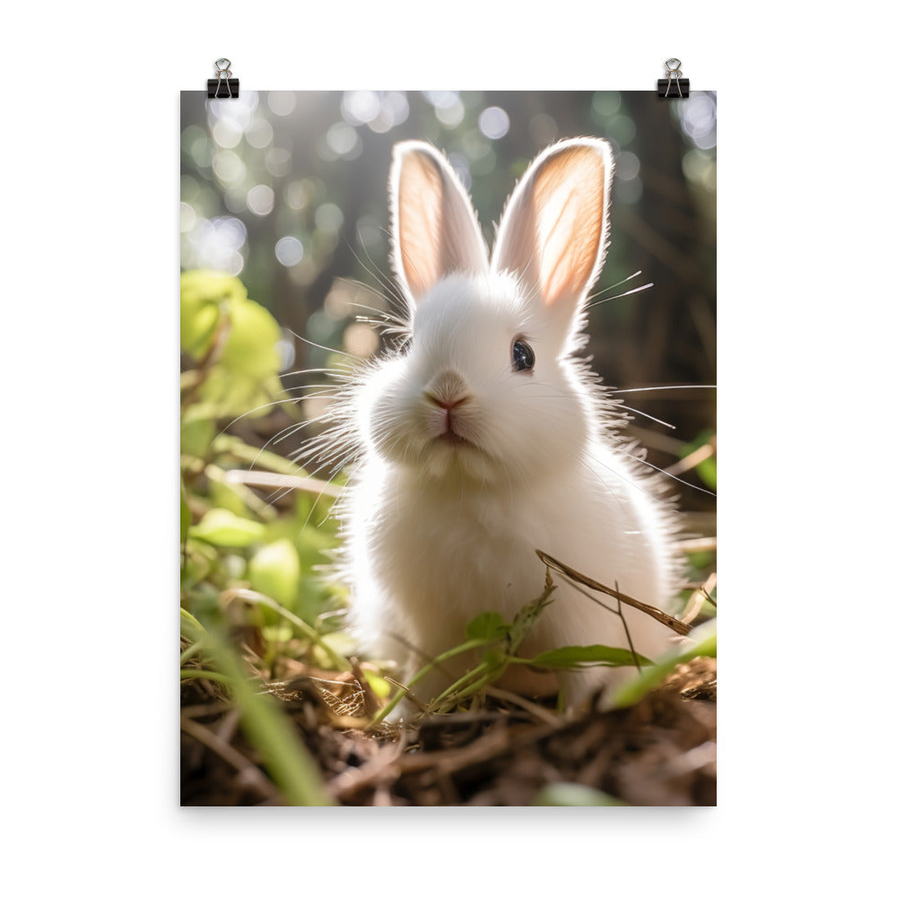 Florida White Bunny Photo paper poster - PosterfyAI.com