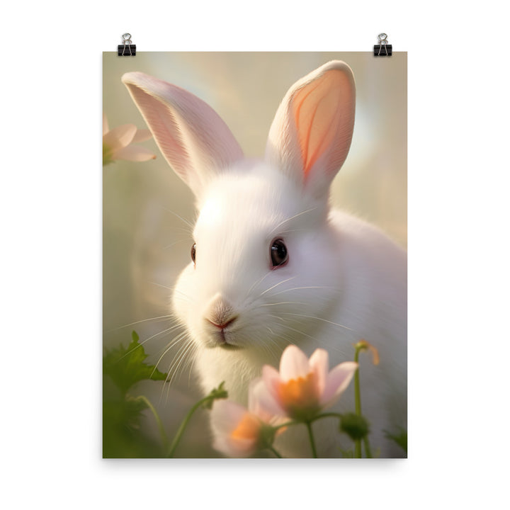 Florida White Bunny Photo paper poster - PosterfyAI.com
