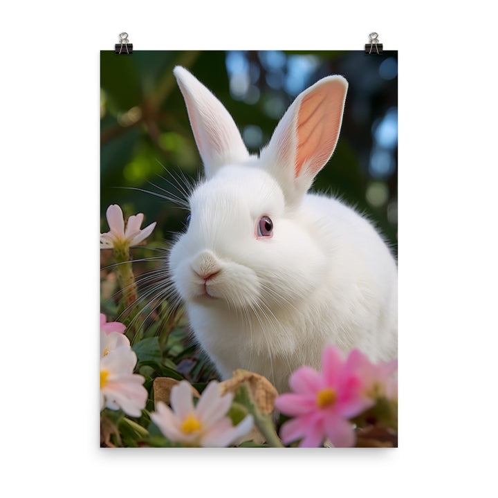 Florida White Bunny Photo paper poster - PosterfyAI.com