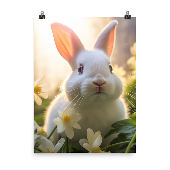 Florida White Bunny Photo paper poster - PosterfyAI.com