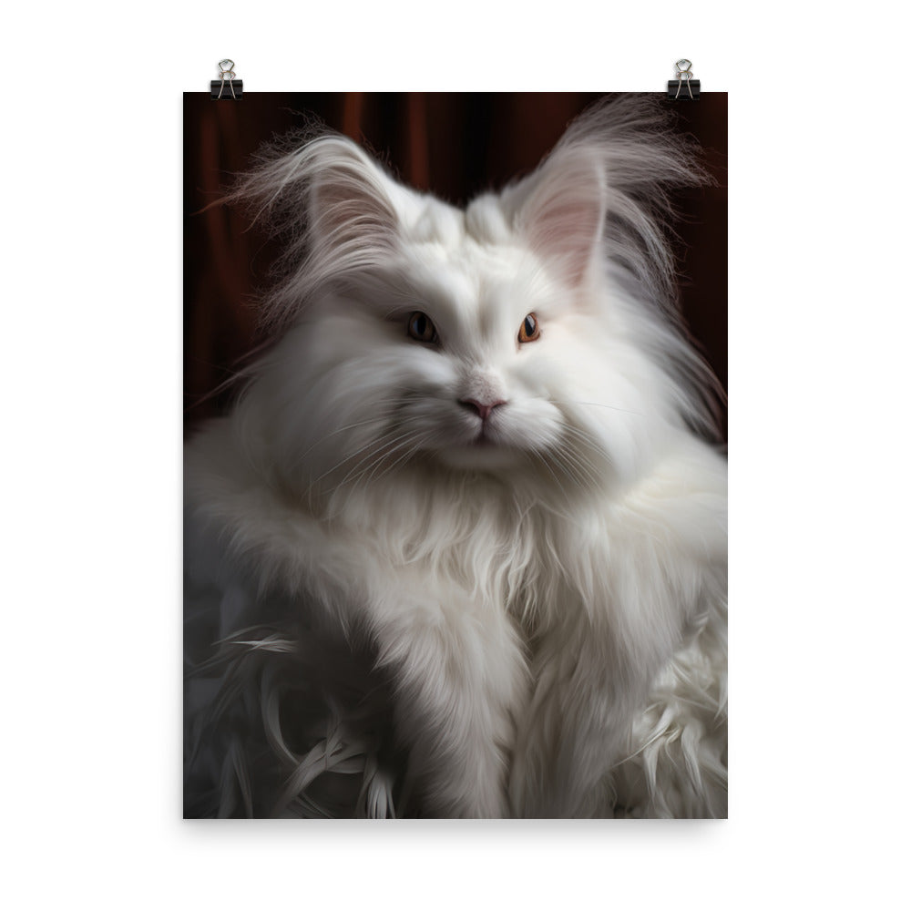 French Angora Bunnys Majestic Beauty Photo paper poster - PosterfyAI.com