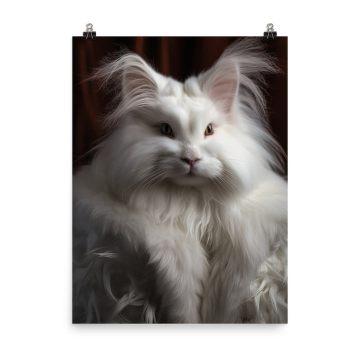 French Angora Bunnys Majestic Beauty Photo paper poster - PosterfyAI.com