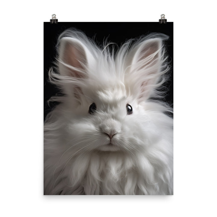 French Angora Bunnys Intricate Fur Detail Photo paper poster - PosterfyAI.com