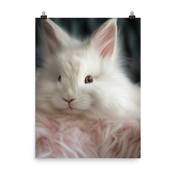 Adorable French Angora Bunny Photo paper poster - PosterfyAI.com