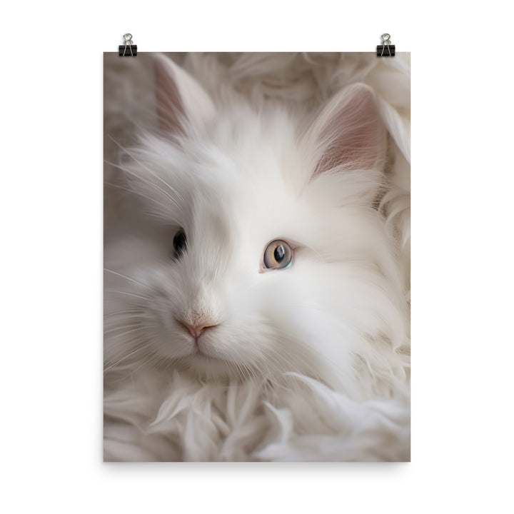 Adorable French Angora Bunny Photo paper poster - PosterfyAI.com