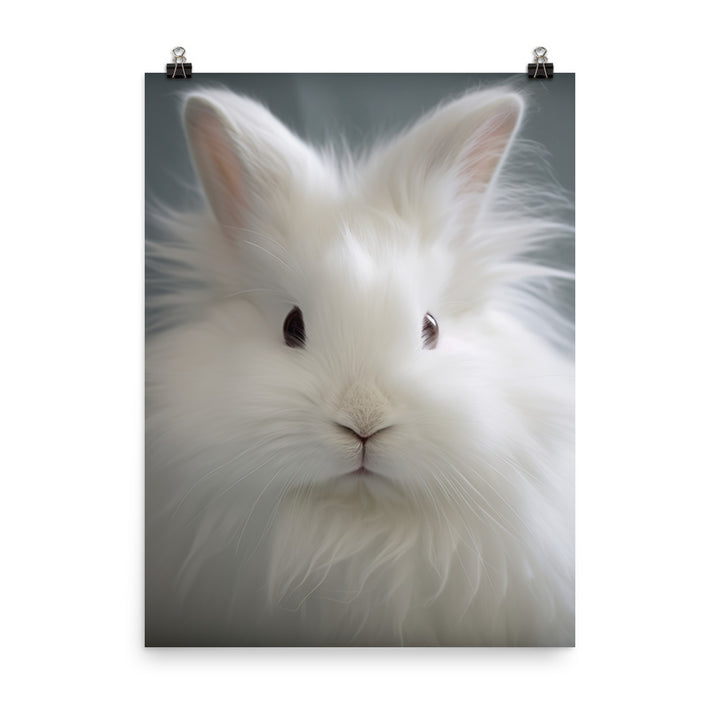 Adorable French Angora Bunny Photo paper poster - PosterfyAI.com