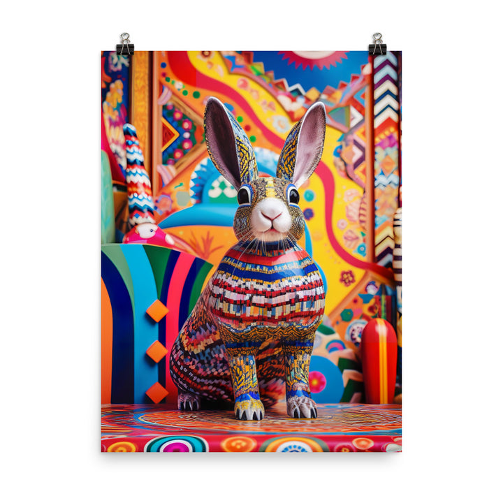 Playful English Spot Bunny Photo paper poster - PosterfyAI.com