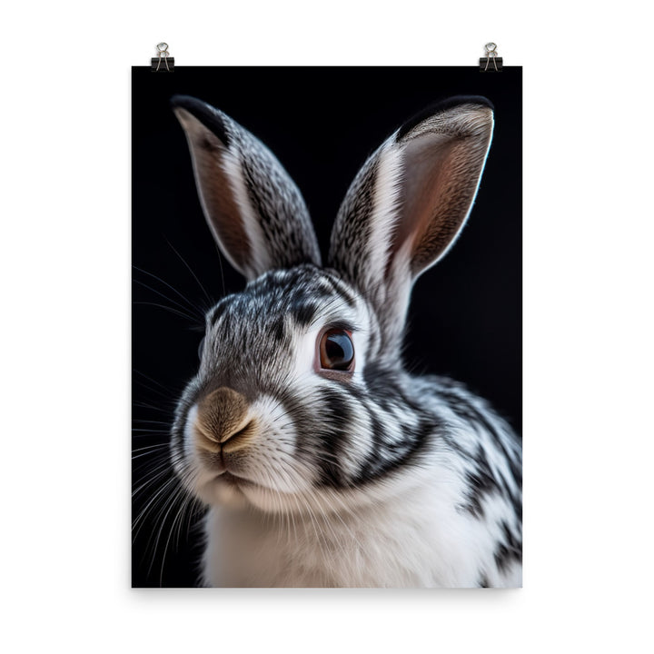 English Spot Bunny in Exquisite Detail Photo paper poster - PosterfyAI.com