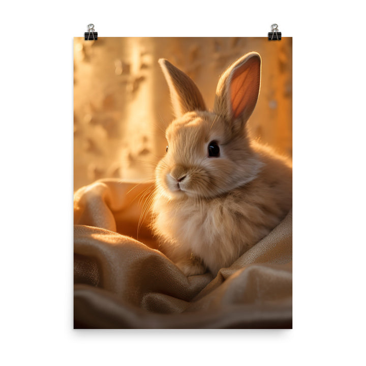 Mini Satin Bunnys Luxurious Presence Photo paper poster - PosterfyAI.com