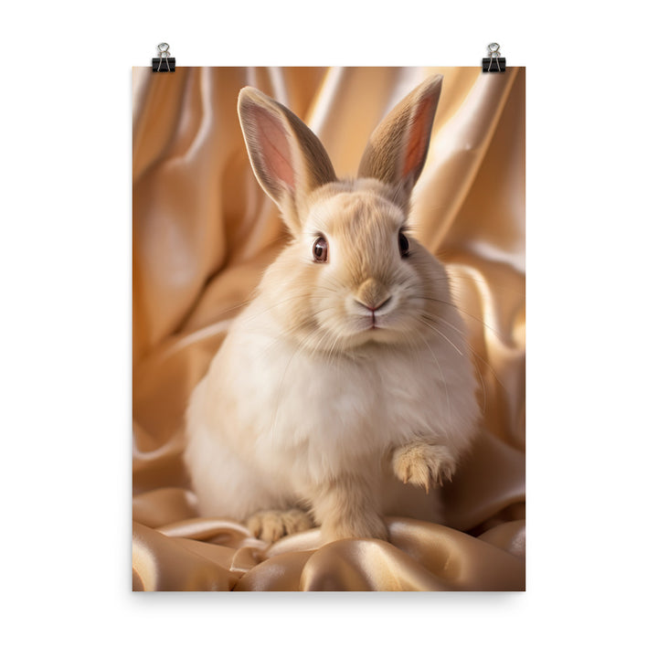 Mini Satin Bunnys Luxurious Presence Photo paper poster - PosterfyAI.com