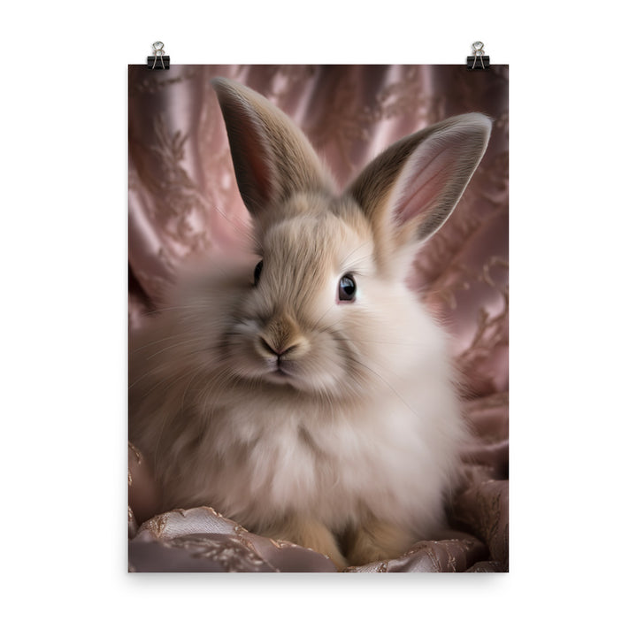 Mini Satin Bunnys Luxurious Presence Photo paper poster - PosterfyAI.com
