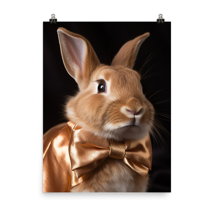 Mini Satin Bunnys Luxurious Presence Photo paper poster - PosterfyAI.com