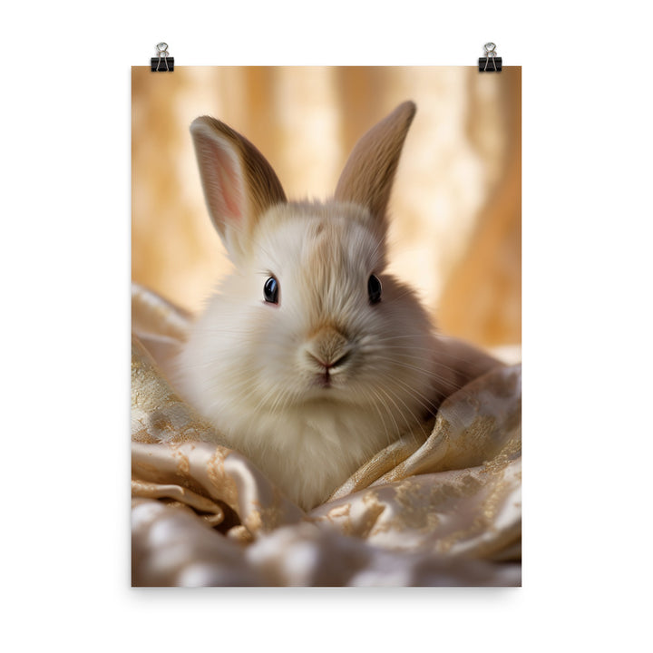 Mini Satin Bunnys Luxurious Presence Photo paper poster - PosterfyAI.com