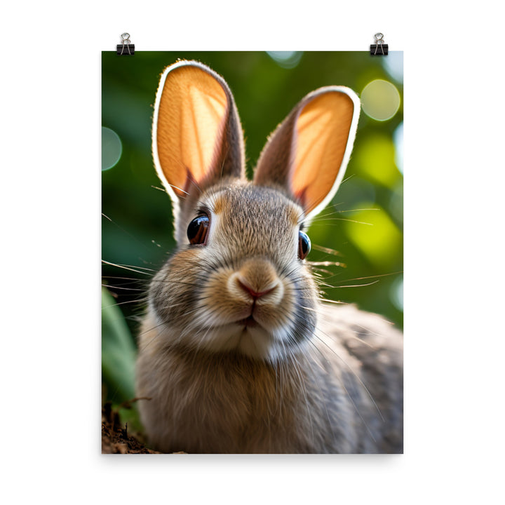 Mini Satin Bunnys Enchanting Inquisitiveness Photo paper poster - PosterfyAI.com