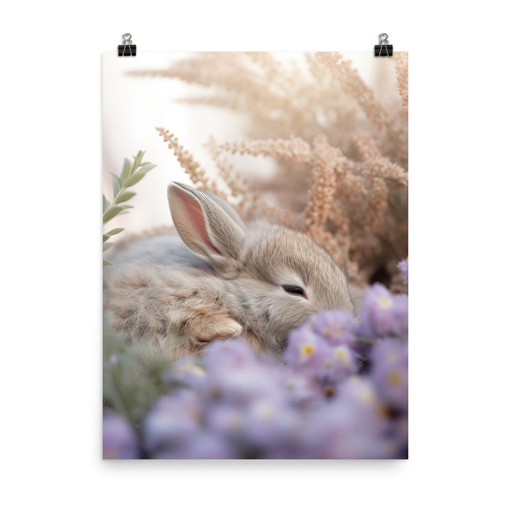 Mini Satin Bunny in Tranquil Bliss Photo paper poster - PosterfyAI.com
