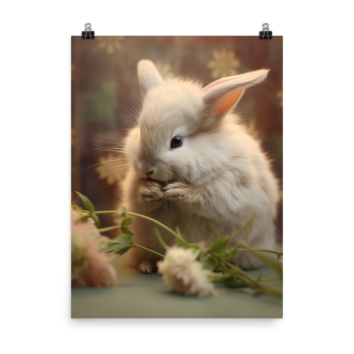 Mini Satin Bunny in Tranquil Bliss Photo paper poster - PosterfyAI.com