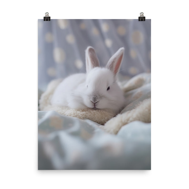 Mini Satin Bunny in Tranquil Bliss Photo paper poster - PosterfyAI.com