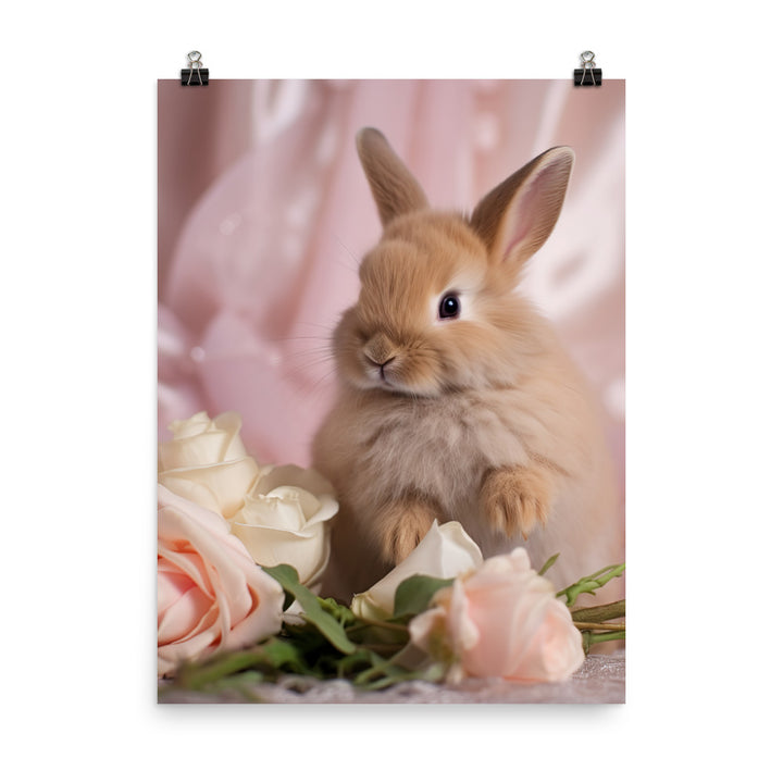 Mini Satin Bunny in Delicate Splendor Photo paper poster - PosterfyAI.com