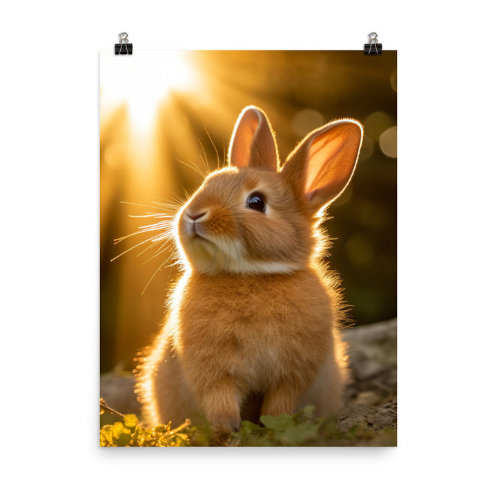 Adorable Tan Bunny Photo paper poster - PosterfyAI.com