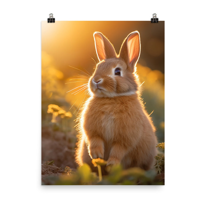 Adorable Tan Bunny Photo paper poster - PosterfyAI.com
