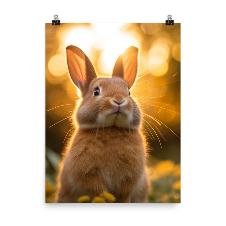 Adorable Tan Bunny Photo paper poster - PosterfyAI.com