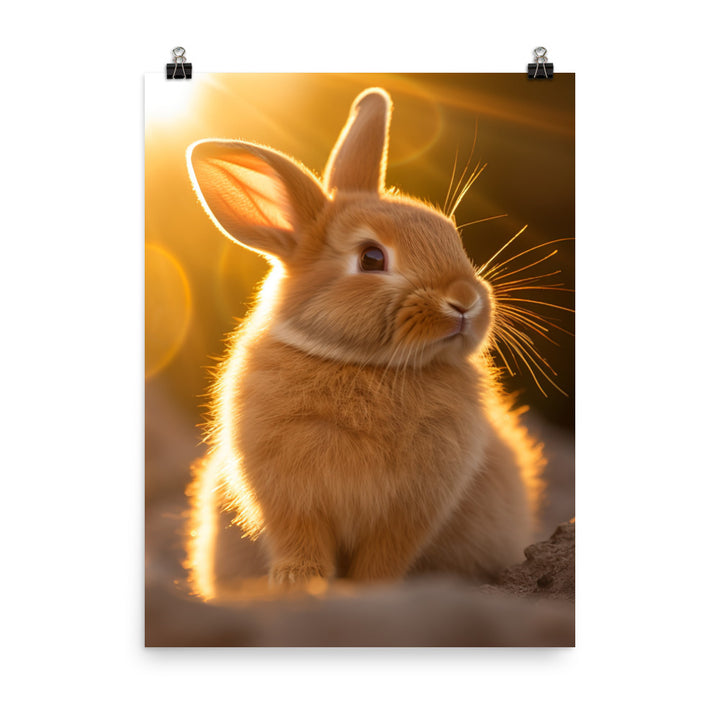 Adorable Tan Bunny Photo paper poster - PosterfyAI.com