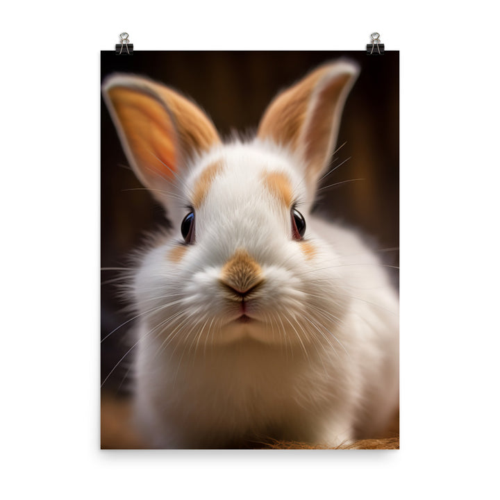 Charming Dwarf Hotot Bunny Photo paper poster - PosterfyAI.com