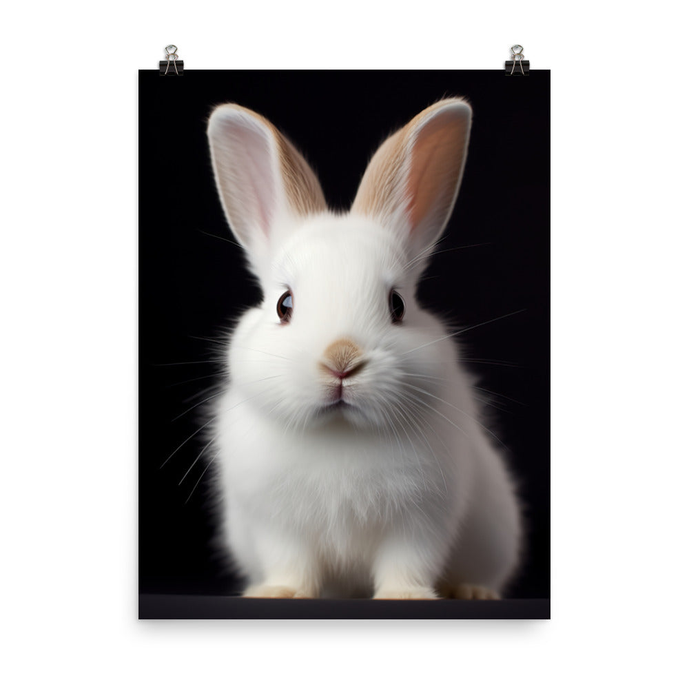 Adorable Dwarf Hotot Bunny Photo paper poster - PosterfyAI.com