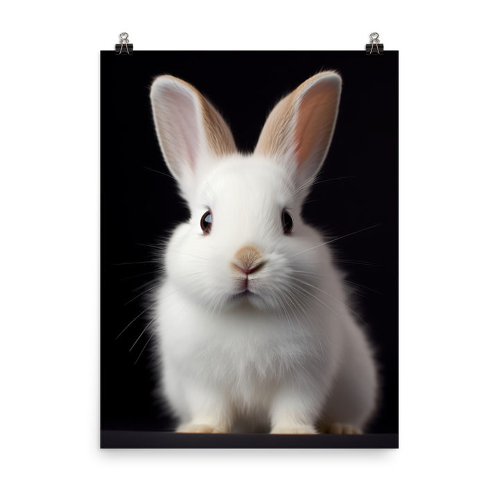 Adorable Dwarf Hotot Bunny Photo paper poster - PosterfyAI.com